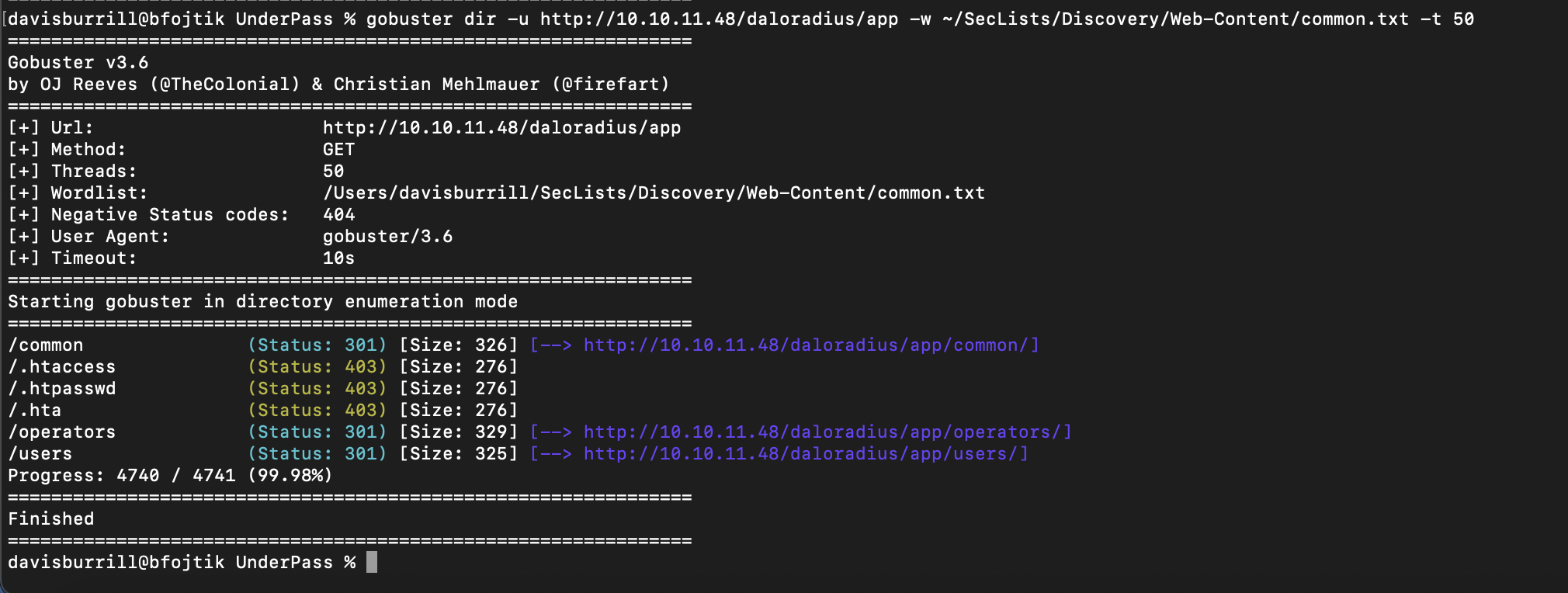 Gobuster Results